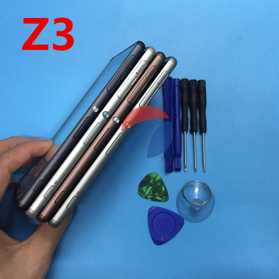 

Housing Middle Bezel Plate LCD Frame chassis with Power Button Dust Plug Cover For Sony Xperia Z3 L55 L55w D6603 D6653 + tools