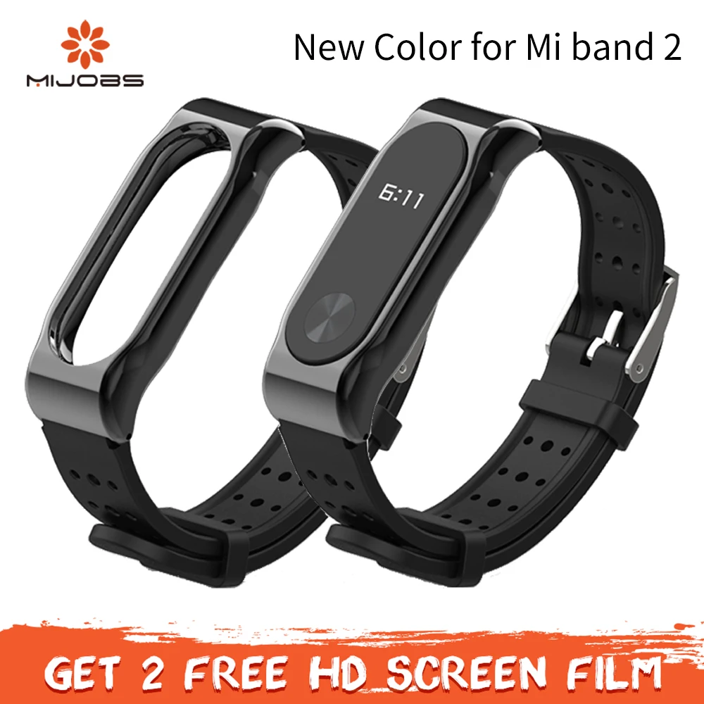 Браслет Young для Xiaomi Mi Band 2 металлический корпус ремешок на запястье смарт браслет