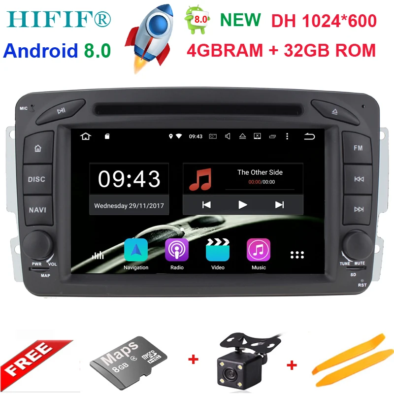 Cheap 1024*600 Car DVD Player for Mercedes Benz W203 W208 W209 W210 W463 W163 W168 Viano 4G Octa Core 4GB RAM Android 8.0 GPS Radio 0
