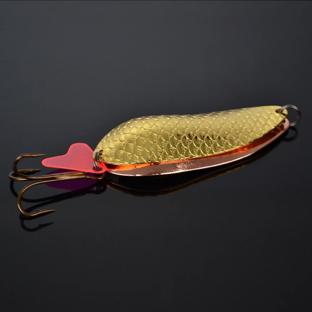 1PC 28g 9.5cm Gold Color Brand Spoon Fishing Lure With 5 Mustad Hook