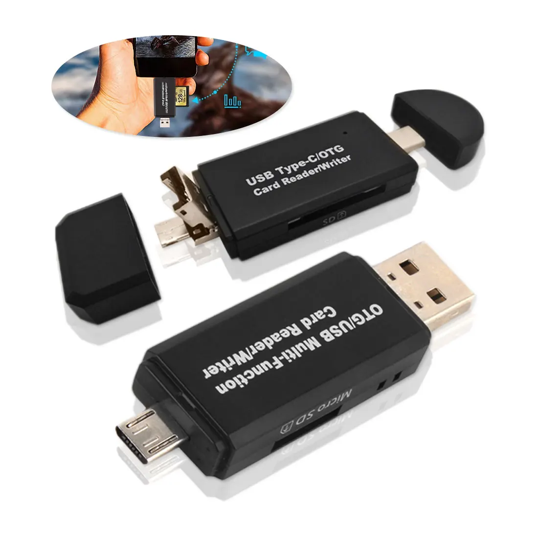 

USB 2.0 TYPE-C card reader MICRO interface OTG Card Reader With TF two-in-one Multi-function Card Reader