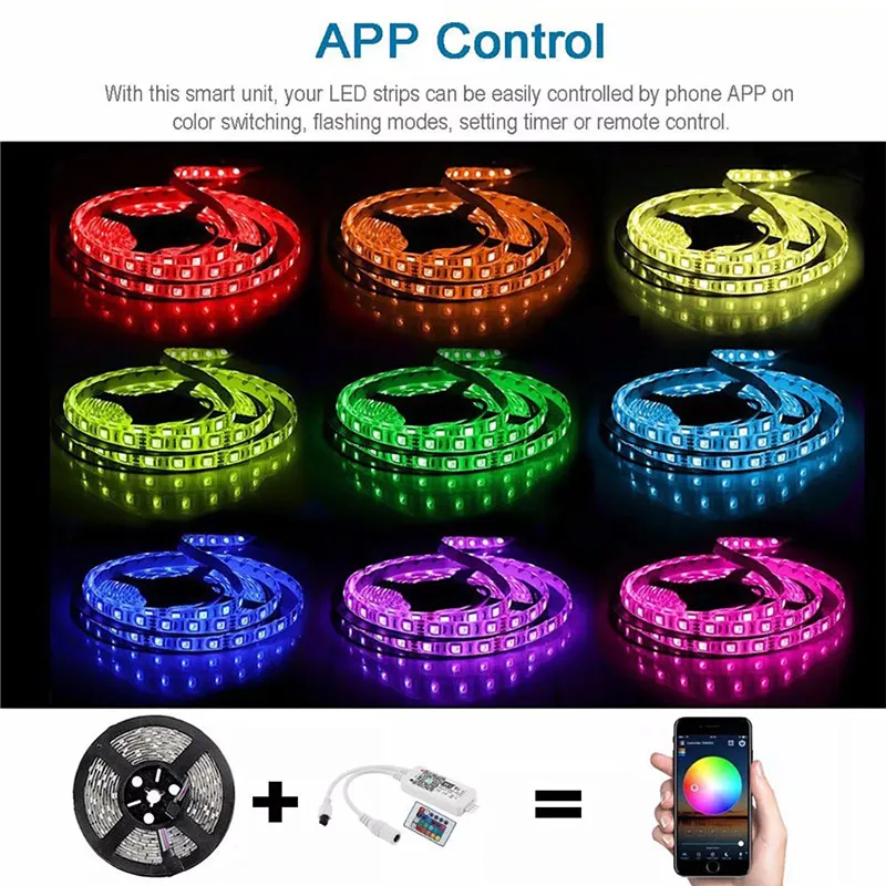 2835 3014 3528 5050 RGB RGBW светодиодные полосы WiFi Bluetooth контроллер Amazon Alexa Google iOS Android приложение ИК RF пульт дистанционного управления