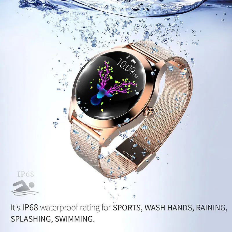 Billige 2020 KW10 Smart Uhr Frauen IP68 Wasserdicht Herz Rate Überwachung Bluetooth Für Android IOS Fitness Armband Smartwatch