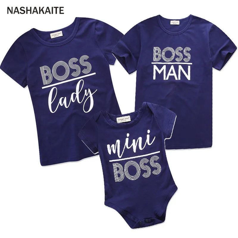 

Family matching clothes Mini Boss Family t shirt Baby Romper Dad and Son matching clothes Mom and Son matching clothes