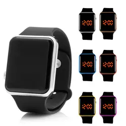 Для мужчин Wo для светодио дный мужчин s Силиконовые светодиодные спортивные часы цифровой браслет наручные часы черный