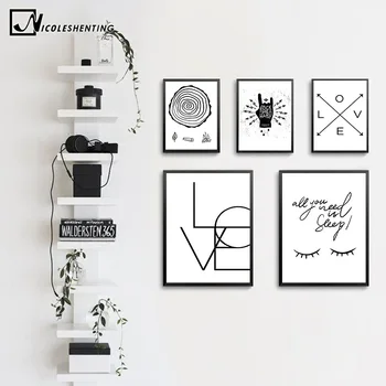 

NICOLESHENTING Nordic Art SMILE LOVE Quote Art Canvas Poster Minimalist Print Motivational Wall Picture Home Room Decoration