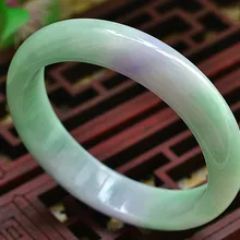 Природный бирманский нефритовый браслет лед прозрачный зеленый фиолетовый браслет нефрита браслет