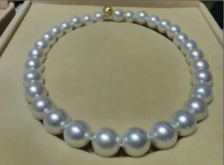 

Wholesale price 16new ^^^Huge 18"13-16mm natural South Sea genuine White round Pearl Necklace AAA