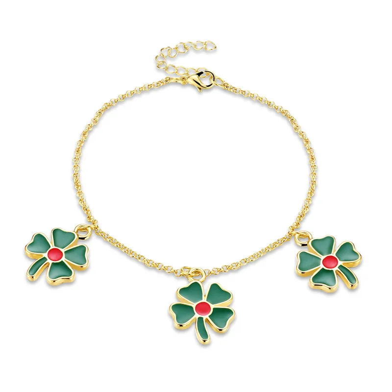 Lucky Flower Four Leaf Clover Bracelet Exquisite Jewelry Gift For Women Romantic Charm Bracelets