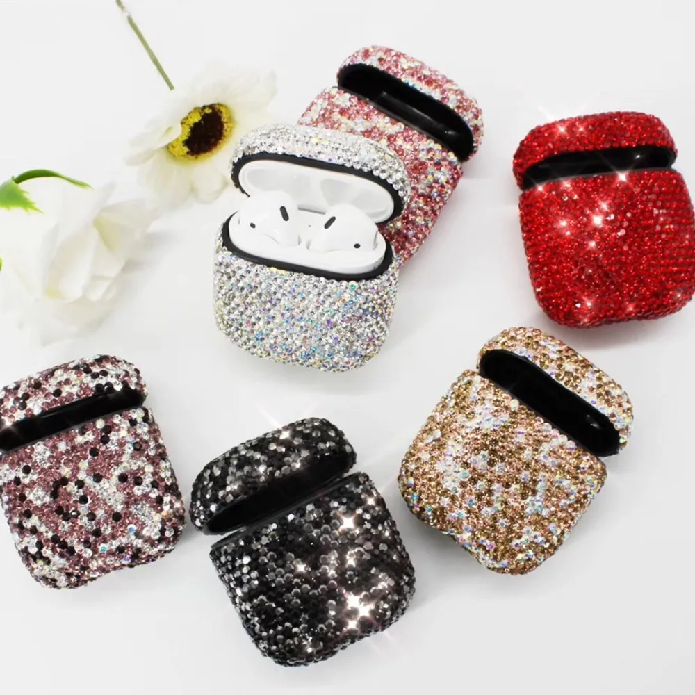 

Luxurious Bling Diamonds Decorative Case for Apple AirPods Accessories Wireless Bluetooth Earphone Protective Cover Bag Shell