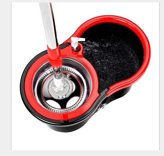 Sweep Mop Bucket Hand-free Wash  leachate Dual Drive rotation wood/Bamboo dragg dry Telescopic Telescopic rod