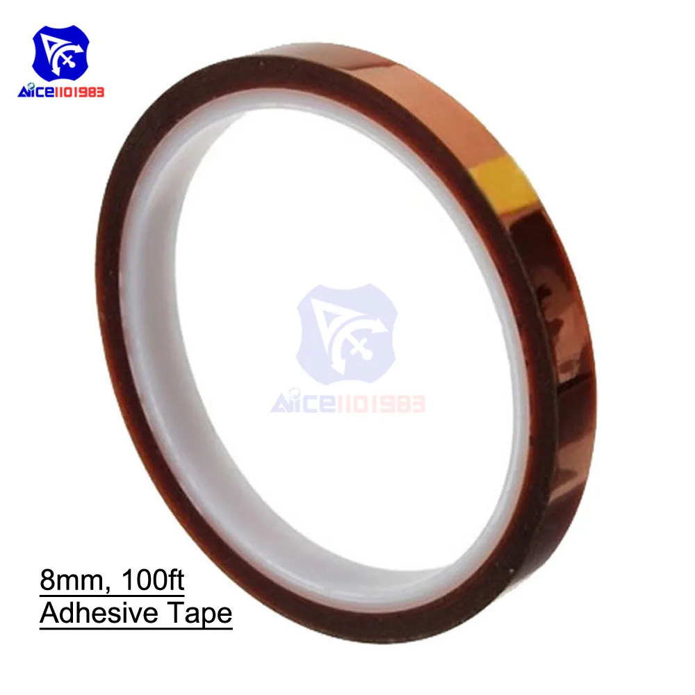 

High Temperature Resistant Tape 220 -300C Roll 8mm 30m 100ft Heat Resistant Adhesive Polyimide Insulation Thermal Tape For BGA