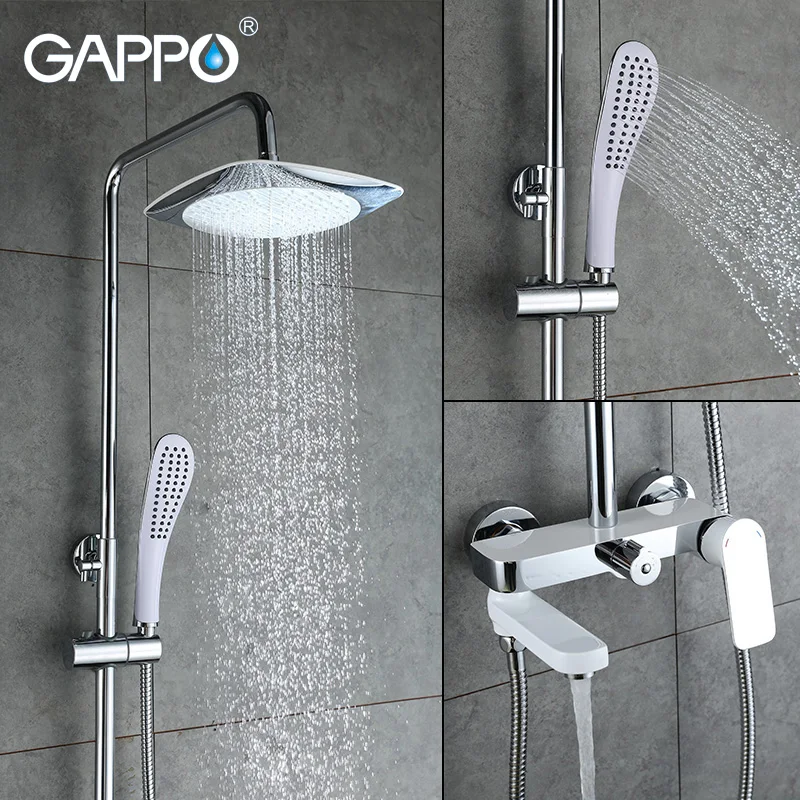 GAPPO صنبور حوض استحمام خلاط حوض الاستحمام دش الحمام صنبور الحائط النحاس حمام خلاط صنبور الدش الحنفية الشلال دش الحنفية