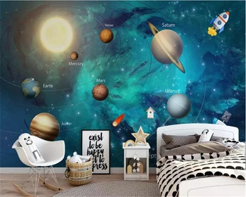 

beibehang papel de parede 3d Custom photo wallpaper hand drawn space cosmic background decorative mural wall paper for kids room