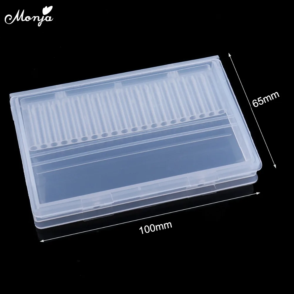 Monja 20 Holes Detachable Storage Box For Nail Art Drill Bit Holder Display Grinding Heads Storage 2