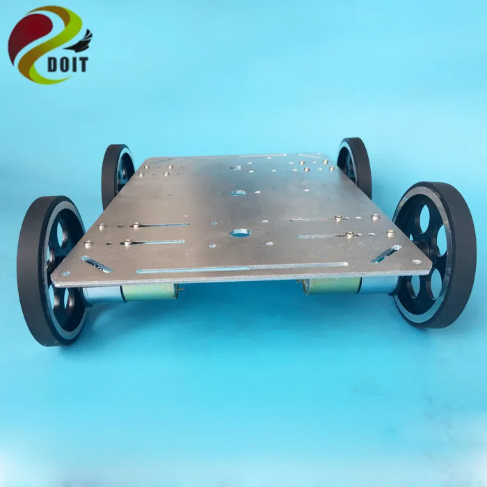 

Metal 4WD Smart Car Chassis with Big Power Motor Driven Board+Nodemcu ESP8266 board with Robotic Arm interface holes