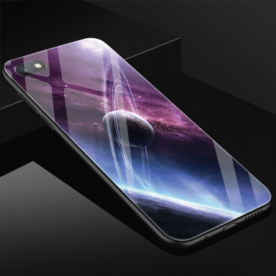 Tempered Glass Back Cover for Xiaomi Redmi A6 Cases Space Patterned Phone Case for Xiaomi Mi A1 RedMi Note 5 Pro 4X 5 Plus Coque (14)