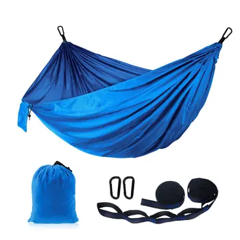 

2019 Hot sale 210T double Parachute Nylon Portable Heavy Duty Camping OEM logo hammock Made in China