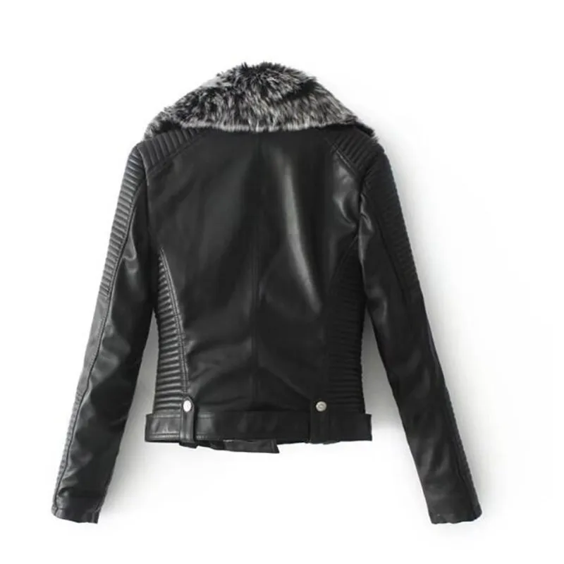Nouvelle Épais Black 2019 Amovible D'agneau Hiver Red Coréenne Pu Slim Col Laine wine Femmes En Chaud Vêtements Veste Version Pour Cuir TW48U8