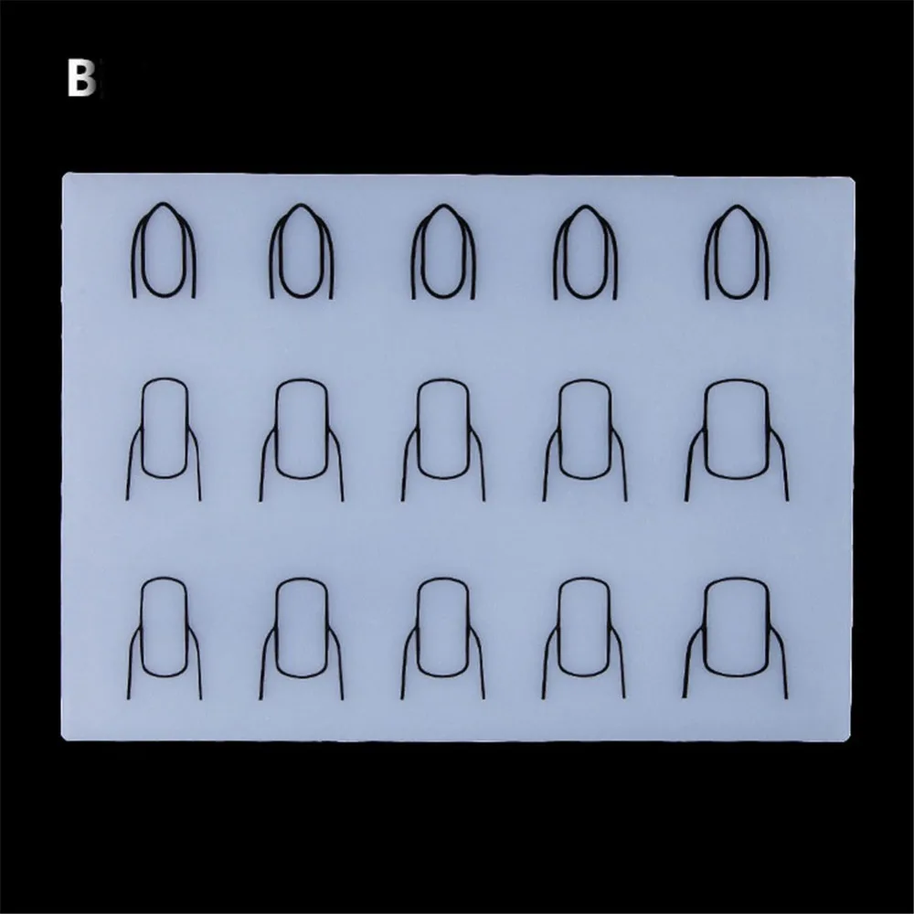 21*15cm Silicone Stamping Mat Nail Practice Tool Portable Fingernails