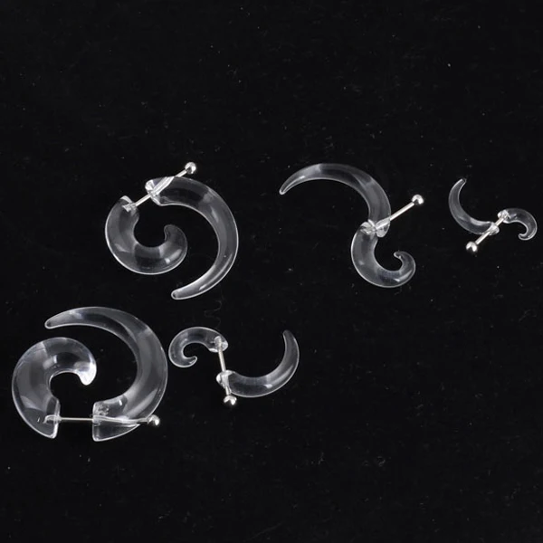 Fashion Fake Spiral Ear Tapers Snail Ear Expanders 1 pair men women 3/4/5/6/8 mm body jewelry plug pircing
