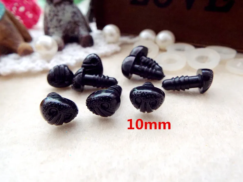 Безопасные пластиковые Носы Для собак черного цвета 8 мм/9 мм/10 мм/12 мм/16 мм могут быть выбраны в комплекте с шайбами