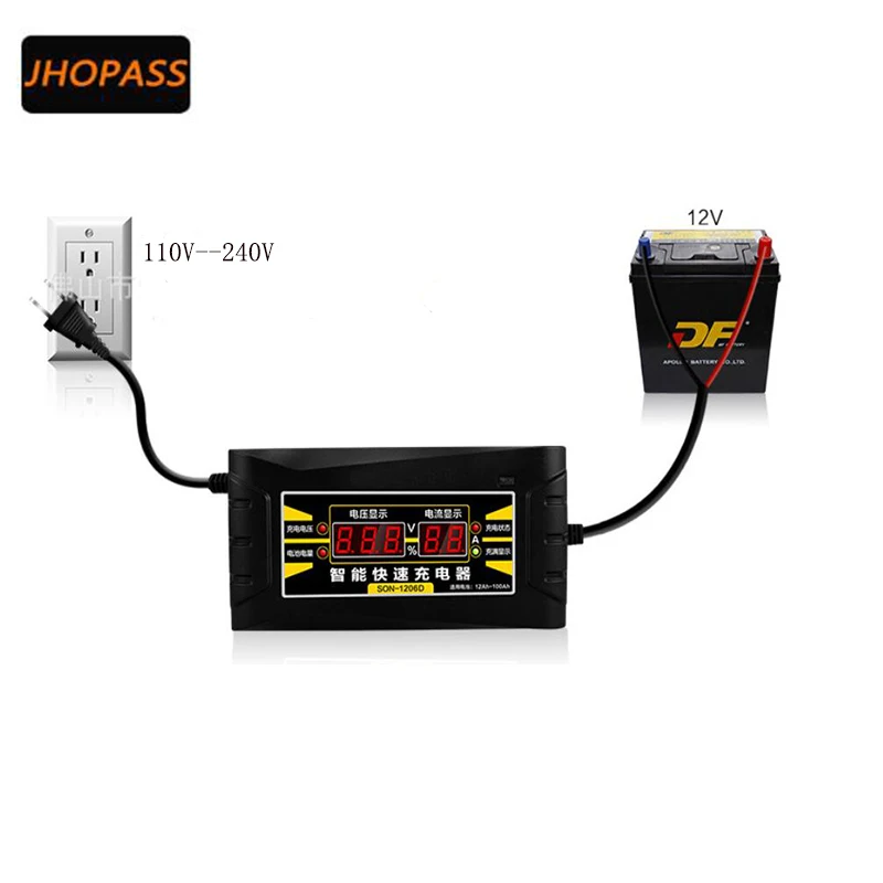 12V 6A smart lead acid battery charger for Motocycle/Car&input voltage