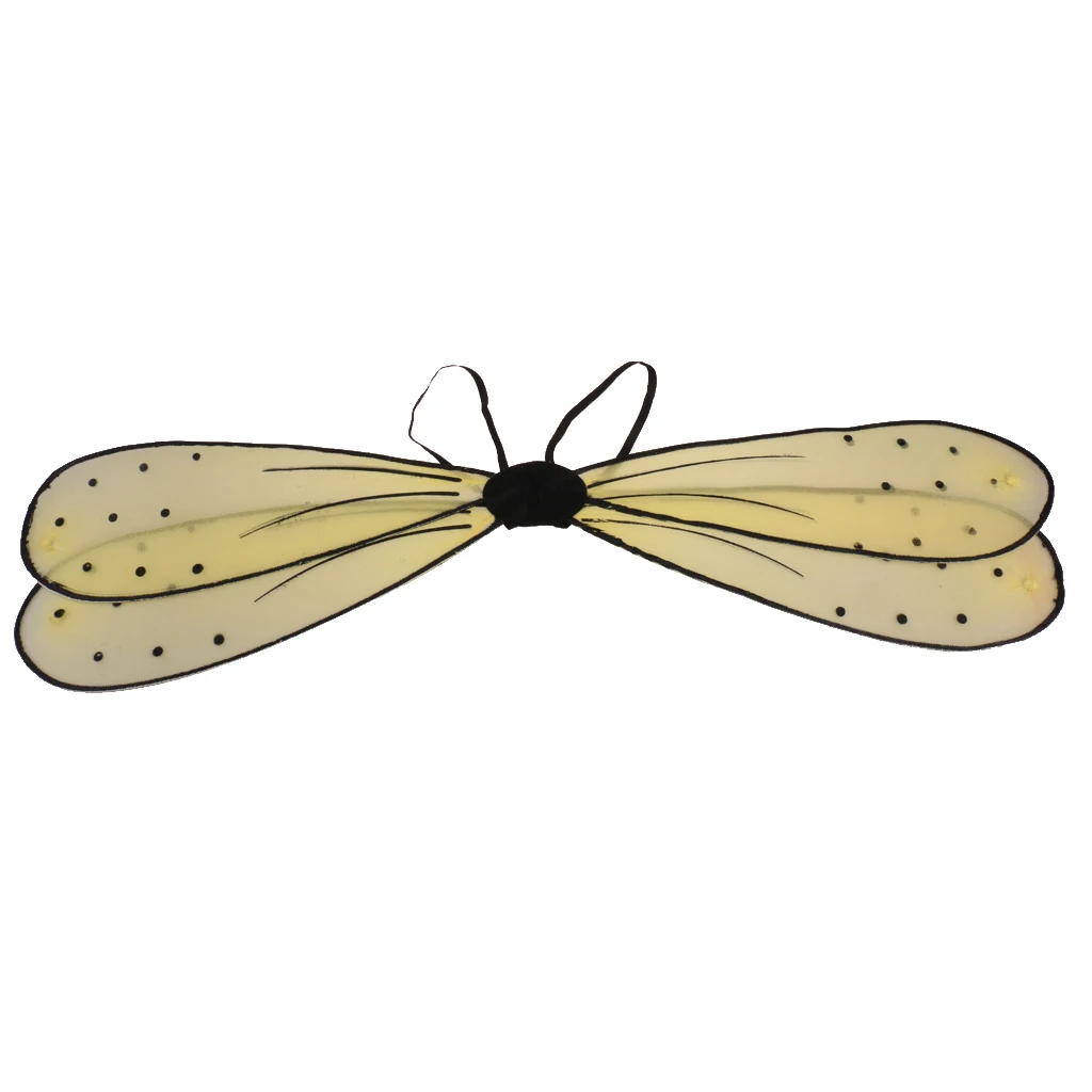 Cute Girls Kids Fairy Fairytale Dragonfly Fairy Wings Party Dress Up Yellow