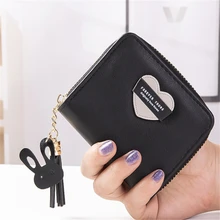 Billetera Mujer Wallet Women Zipper Closure Leather Material Clutch Wallet Small Mini Size Purse Bag Gift