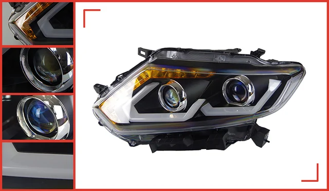日産 X-Trail LEDヘッドライト 2014-2016 XTrail ヘッドランプ Drl