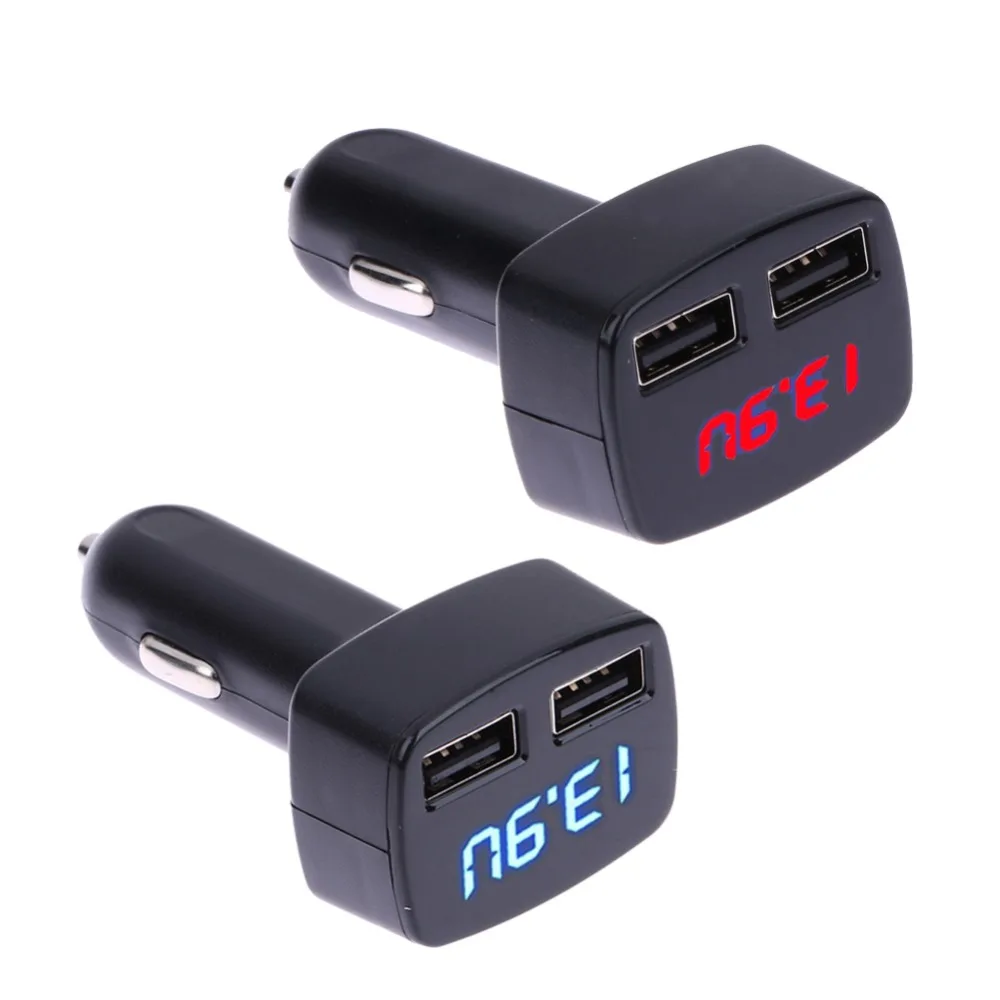 4 in 1 3 1a dual usb car charger adapter voltmeter ammeter voltage tester w led display 4 in 1 3 1a dual usb car charger adapter voltmeter ammeter voltage tester w led display