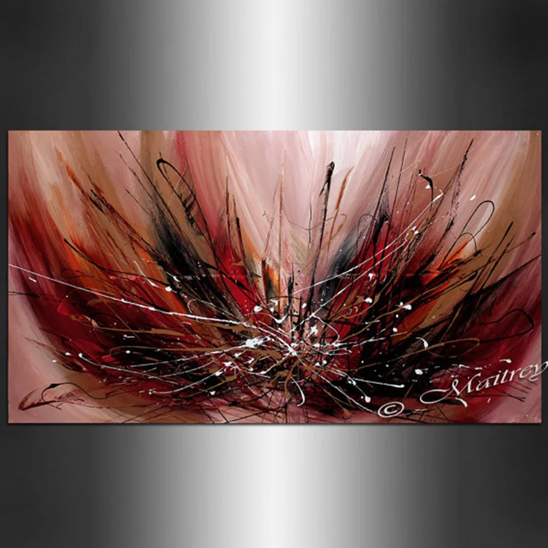 

Hand Painted Modern Abstract Oil Painting on Canvas Red Original Wall Art Living Room Decor Canvas Painting Home decorations