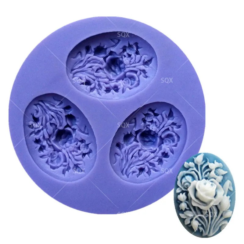 Мягкая силиконовая форма для украшения тортов 3 камеры SQ15204|silicone mold|baking toolsshape silicone