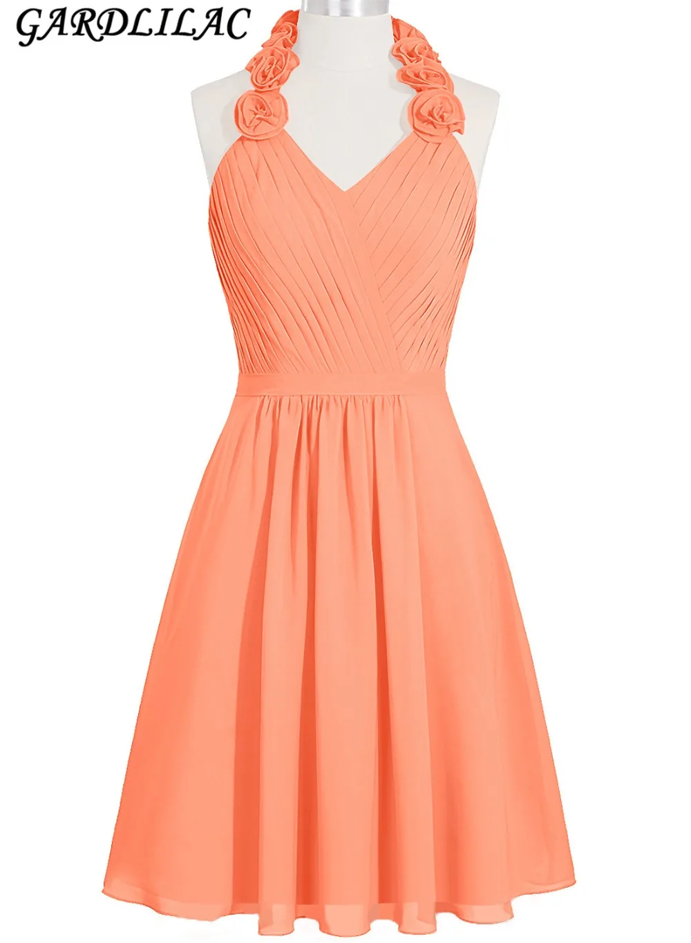 Купить 2017 реальное изображение оранжевый холтер коктейльные платья ...