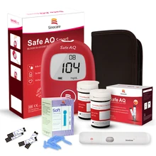 Sinocare Safe AQ Blood Glucose Meter Glucometer &100 Test Strips Lancets Medical Blood Sugar Monitor for Diabetes Sinocare Safe AQ Blood Glucose Meter Glucometer &100 Test Strips Lancets Medical Blood Sugar Monitor for Diabetes