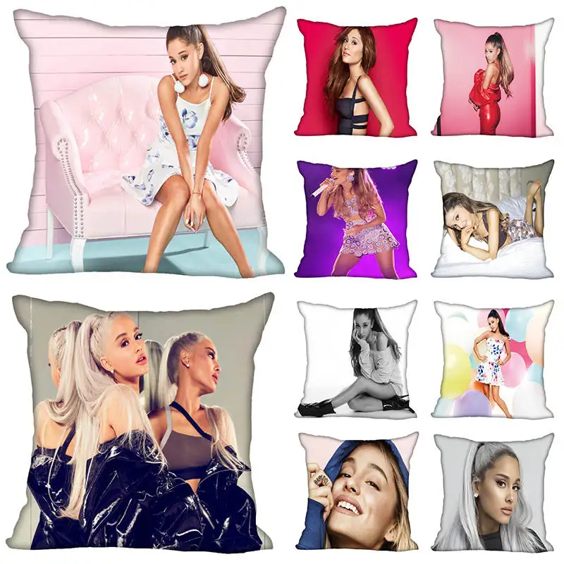 

Hot Sale New Custom Ariana Grande Square Pillowcases zipper Custom Pillow Case 40x40cm 35x35cm Best gift