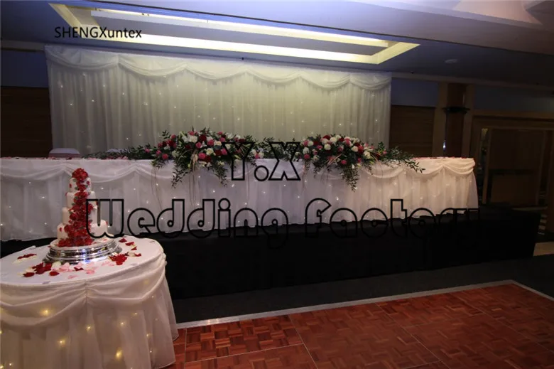 

All pure White Color Beautiful Looking Stage Curtain \ Wedding Backdrop For Party Decoration With Led Light