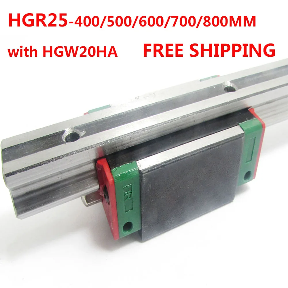 

1PC free shipping HGR25 Linear Guide Width 25MM Length 400/500/600/700/800MM with 1PC HGW20HA Slider for cnc xyz axis