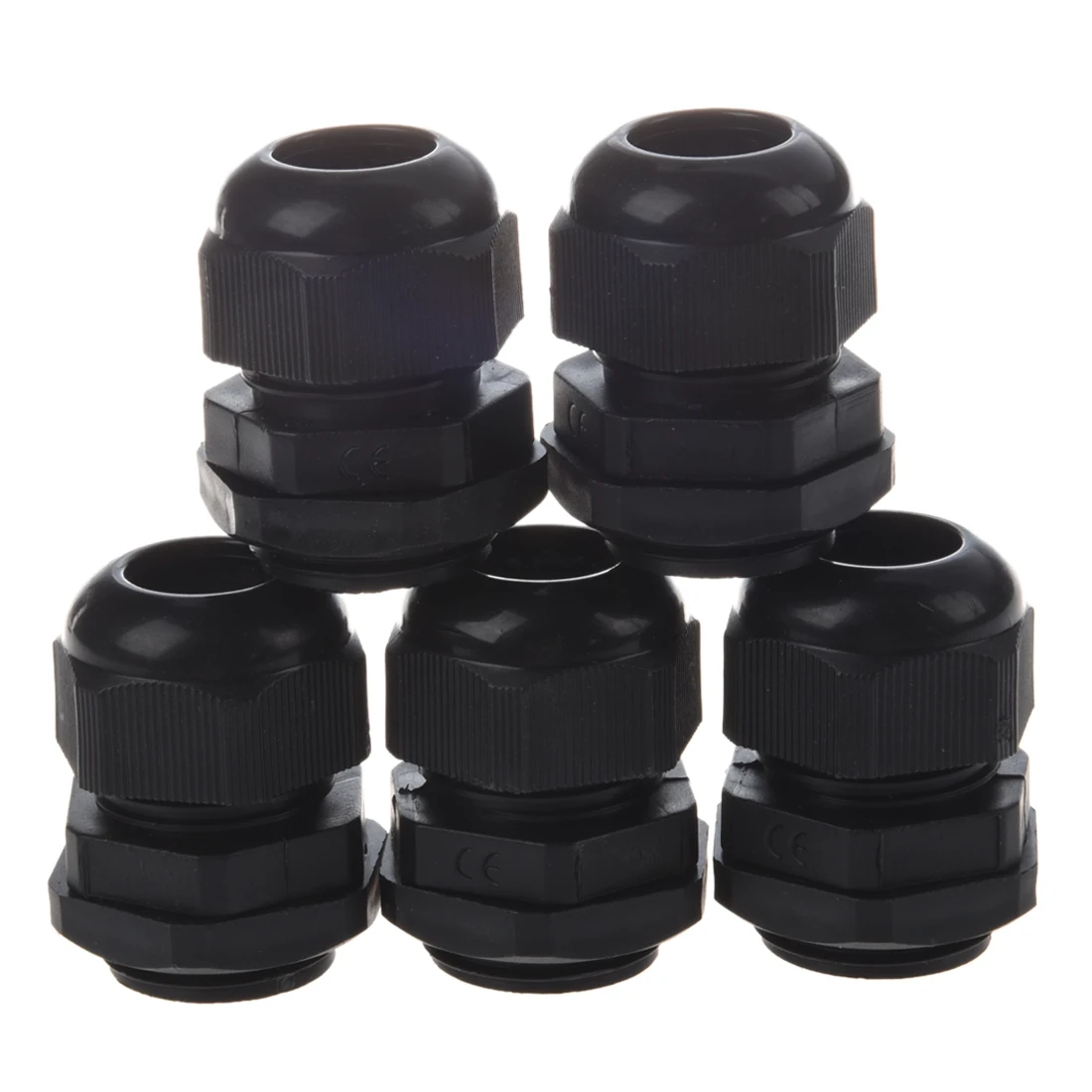 

10-13mm Cables Waterproof PG16 Black Plastic Glands Connectors 5 Pcs