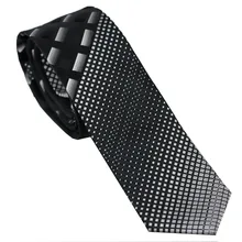 Lammulin Новинка Для мужчин галстуки черный геометрический с серебряной пледы/проверяет сплетенные Средства ухода за кожей Шеи Галстук Тощий Средства ухода за кожей Шеи Галстук Свадебные Corbata 6 см