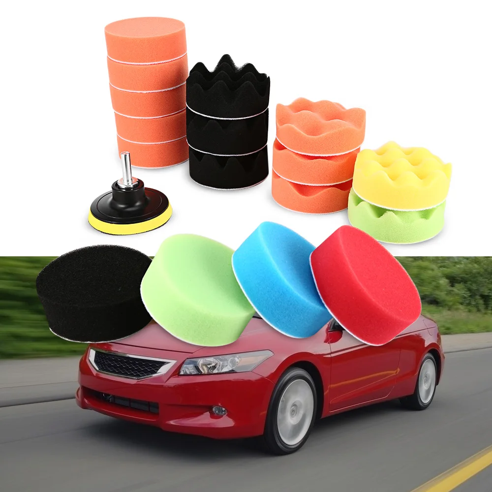 19pcs Car Beauty Waxed Sponge Polishing Wheel Suit Polishing Buffing