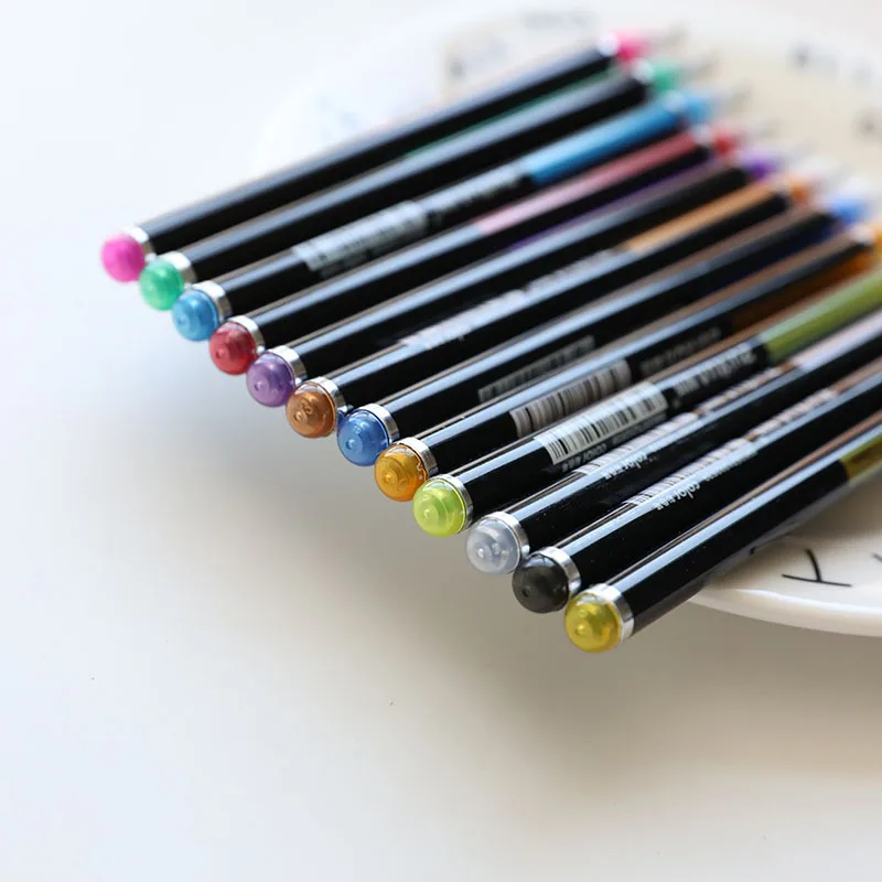 Climemo 12 цветов сверкающая ручка маркер гелевые ручки Набор цветных ручек Канцелярские NP177