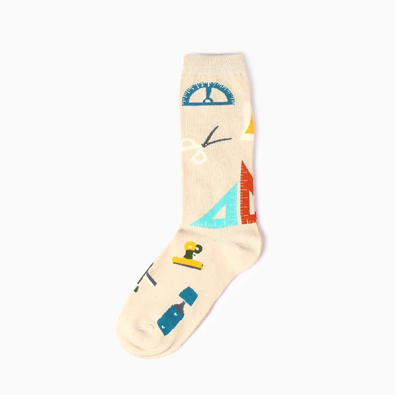Осенние модные креативные дизайнерские хлопковые носки с иллюстрациями для мужчин и женщин, длинные носки без пятки для мужчин и женщин, пара носков EUR36-44, 1520 - Цвет: 8
