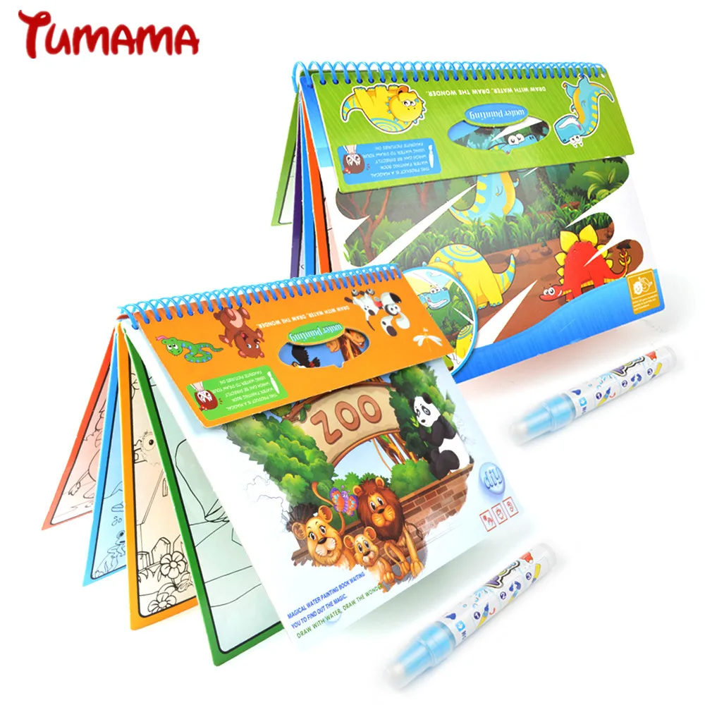 

Magic Water Drawing Book Zoo Animal Dinosaurs Coloring Book Doodle Magic Pen Painting Drawing Board For Kids Educational Toys