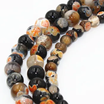 

Nice color Blown Orange Fire Agate Round Loose Stone Beads 6mm/8mm/10mm DIY making Clothes accessory Jewelry fittings