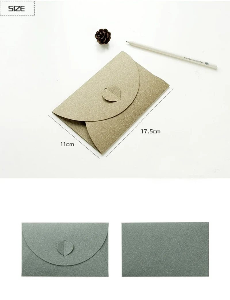 Винтажные конверты из Жемчужной бумаги с пряжкой Love разноцветные деловые