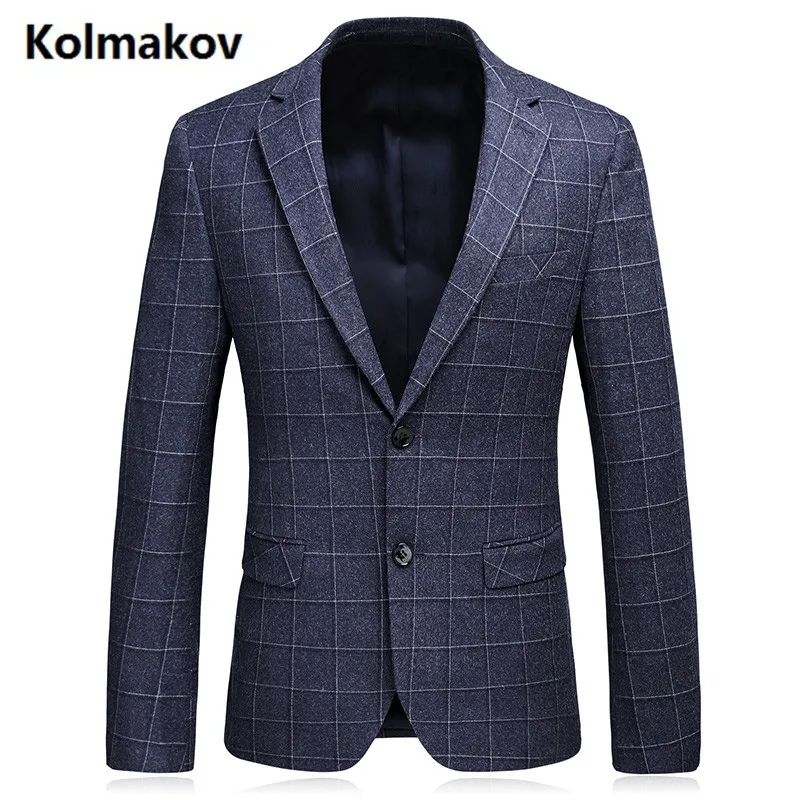 Бренд KOLMAKOV 2017 новая мода однобортный мужской 100% шерсть Повседневный костюм