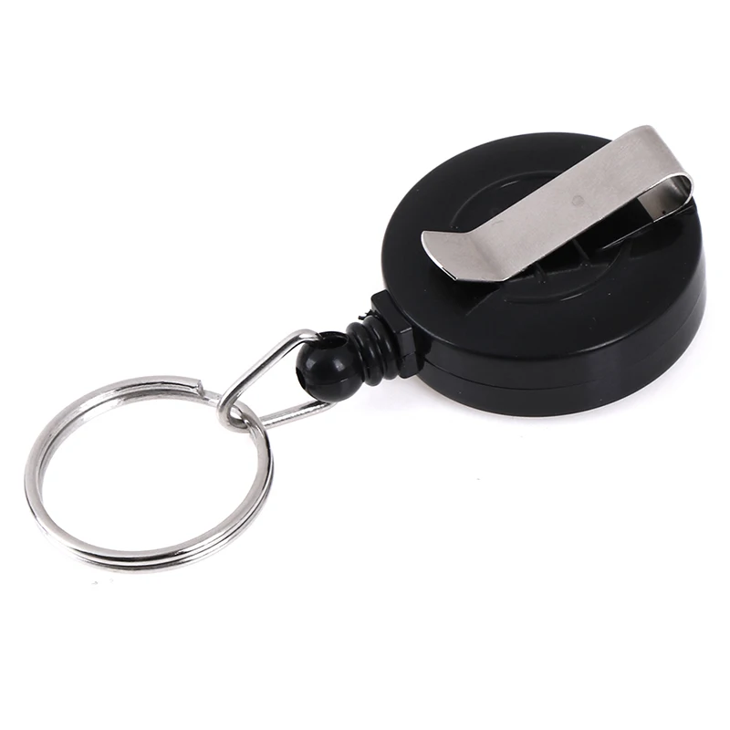 

1Pcs High Quality Casual Stainless Steel Badge Reel Retractable Key Ring ID Card Holder Clips