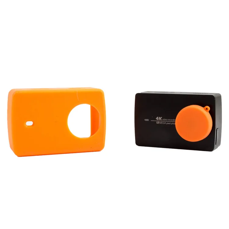 Аксессуары для Yi, защитный силиконовый чехол для камеры, мягкая резиновая крышка для объектива, для xiaomi yi 4k xiaoyi 2 II, сумка для камеры, акция - Цвет: Orange