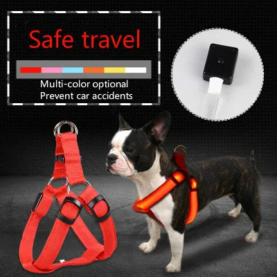 

Pet supplies LED luminous dog chest strap in large leash manufacturers direct sale